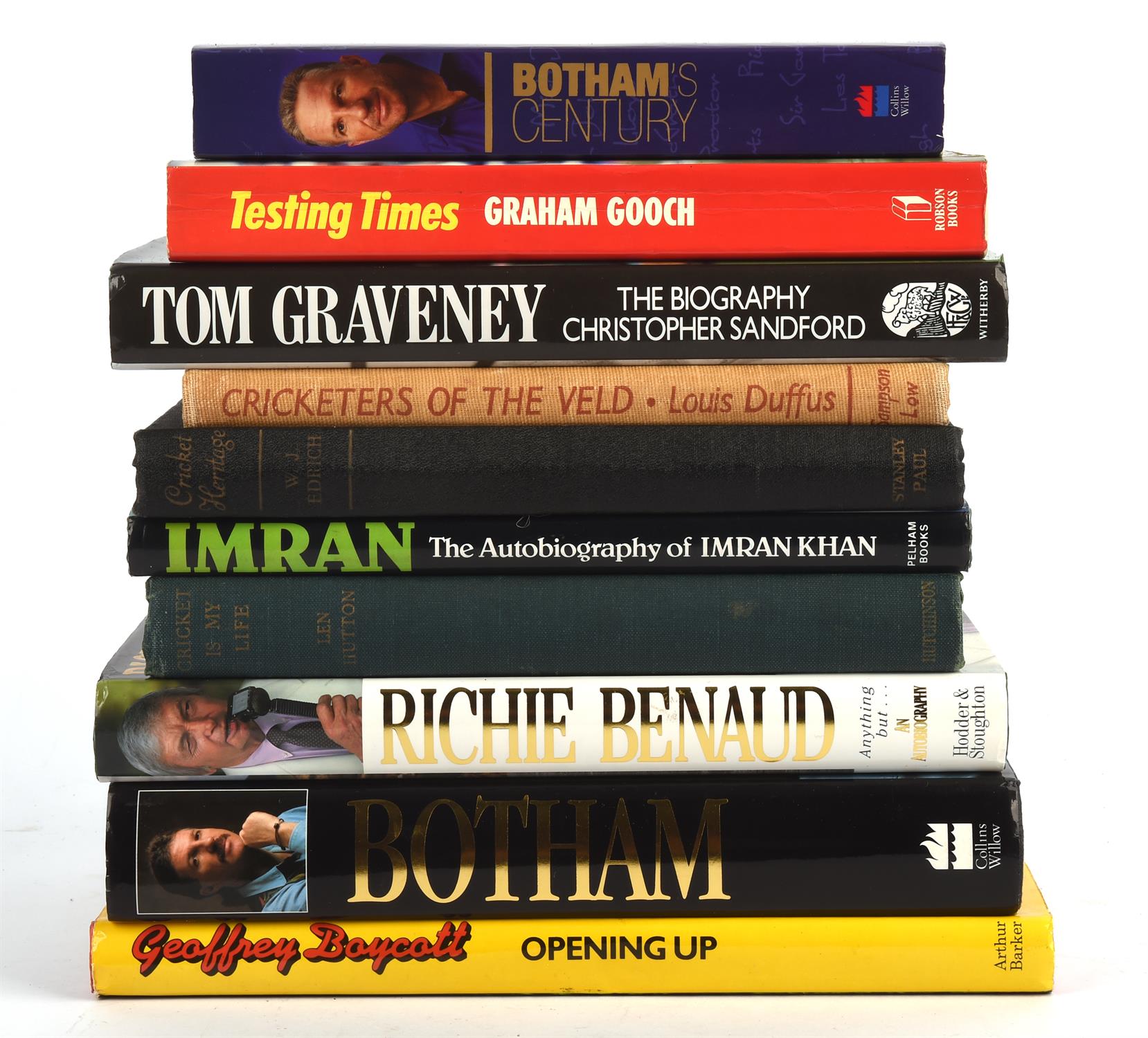 Cricket: Ten related Signed hardback books, mostly first editions – BOYCOTT (Geoffrey). Opening Up,