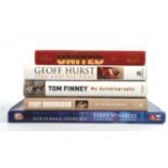 AMENDED DESCRIPTION: Football: Five first edition hardback books, four of which are Signed –