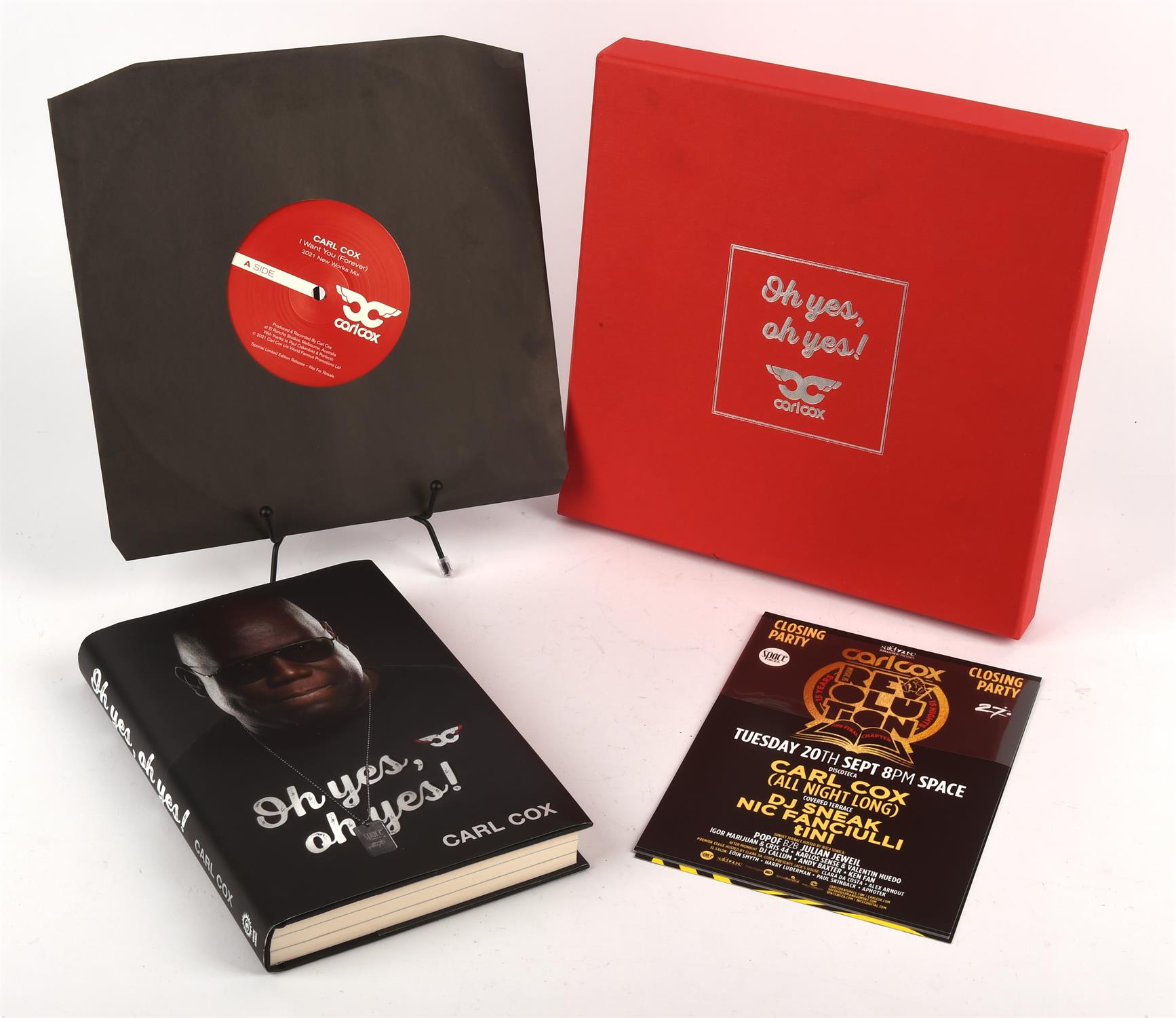 Carl Cox 'Oh Yes, Oh Yes !' Signed autobiography and special limited edition release record in a