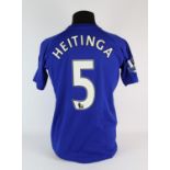 Everton Football club, Heitinga (No.5) Premier Season shirt from 2010-2011, S/S. Match Worn 23