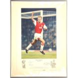 Arsenal - Dennis Bergkamp signed print - Signed by Dennis Bergkamp and artist Keith Fearon,