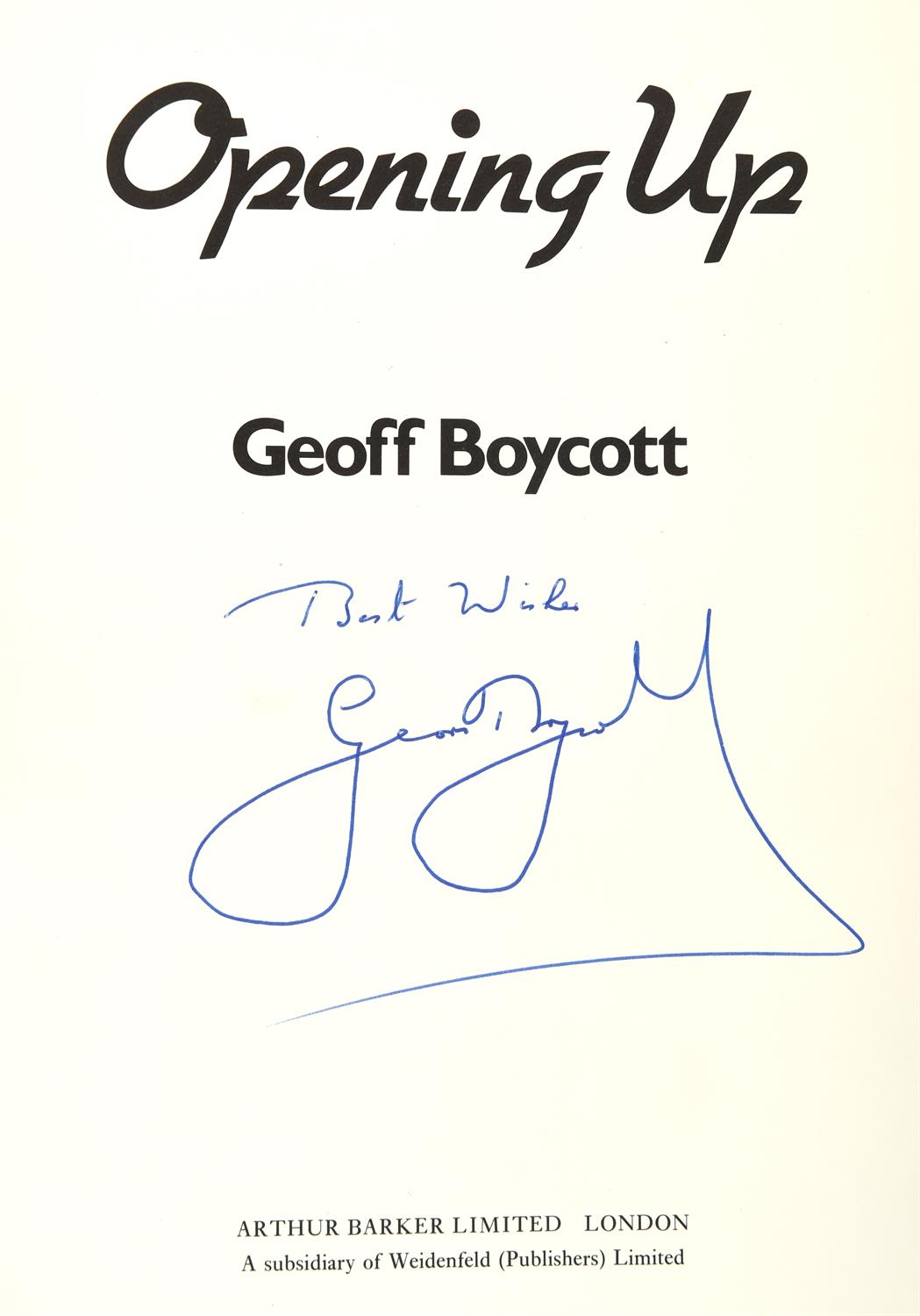 Cricket: Ten related Signed hardback books, mostly first editions – BOYCOTT (Geoffrey). Opening Up, - Image 11 of 11