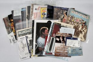 Quantity of tour programmes, magazines and tickets from various artists such as Paul Rodgers,