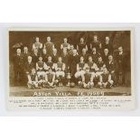 Football postcard. 6 x 4 inches. Aston Villa F.C.1908-1909.