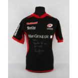 Saracens rugby shirt. 2006 - 2007. Sorrell (12) S/S. Match worn and signed.