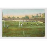 Football postcard. 6 x 4 inches. Aston Villa Football Ground Date stamp to rear is 1907.