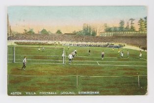 Football postcard. 6 x 4 inches. Aston Villa Football Ground Date stamp to rear is 1907.