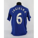 Everton Football Club Jagielka (No.6) S/S Premier Season shirt from 2010 - 2011 Match worn 23 Oct