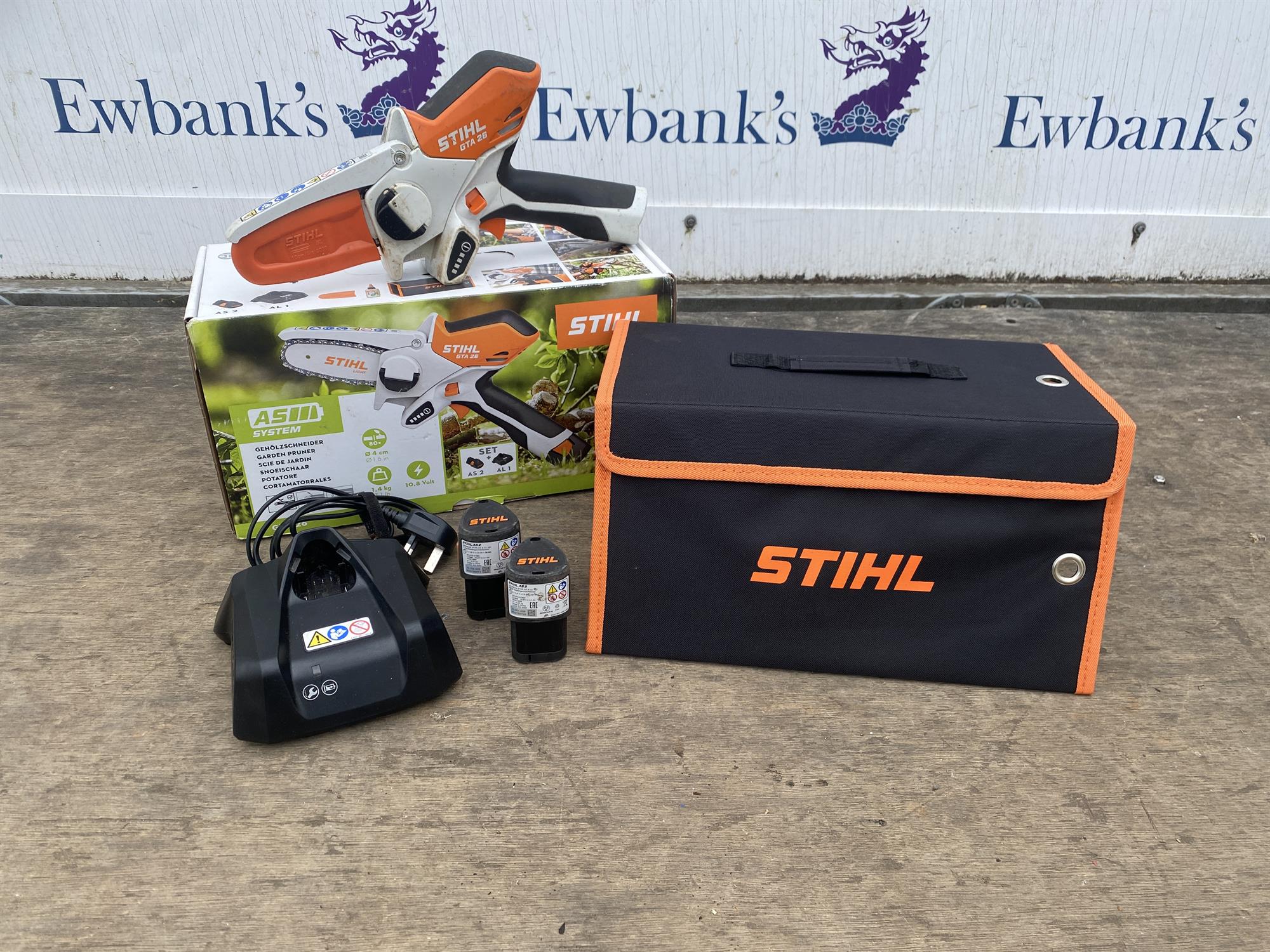 Stihl GTA 26 cordless battery garden mini handheld chainsaw / pruner. Still in its original box.