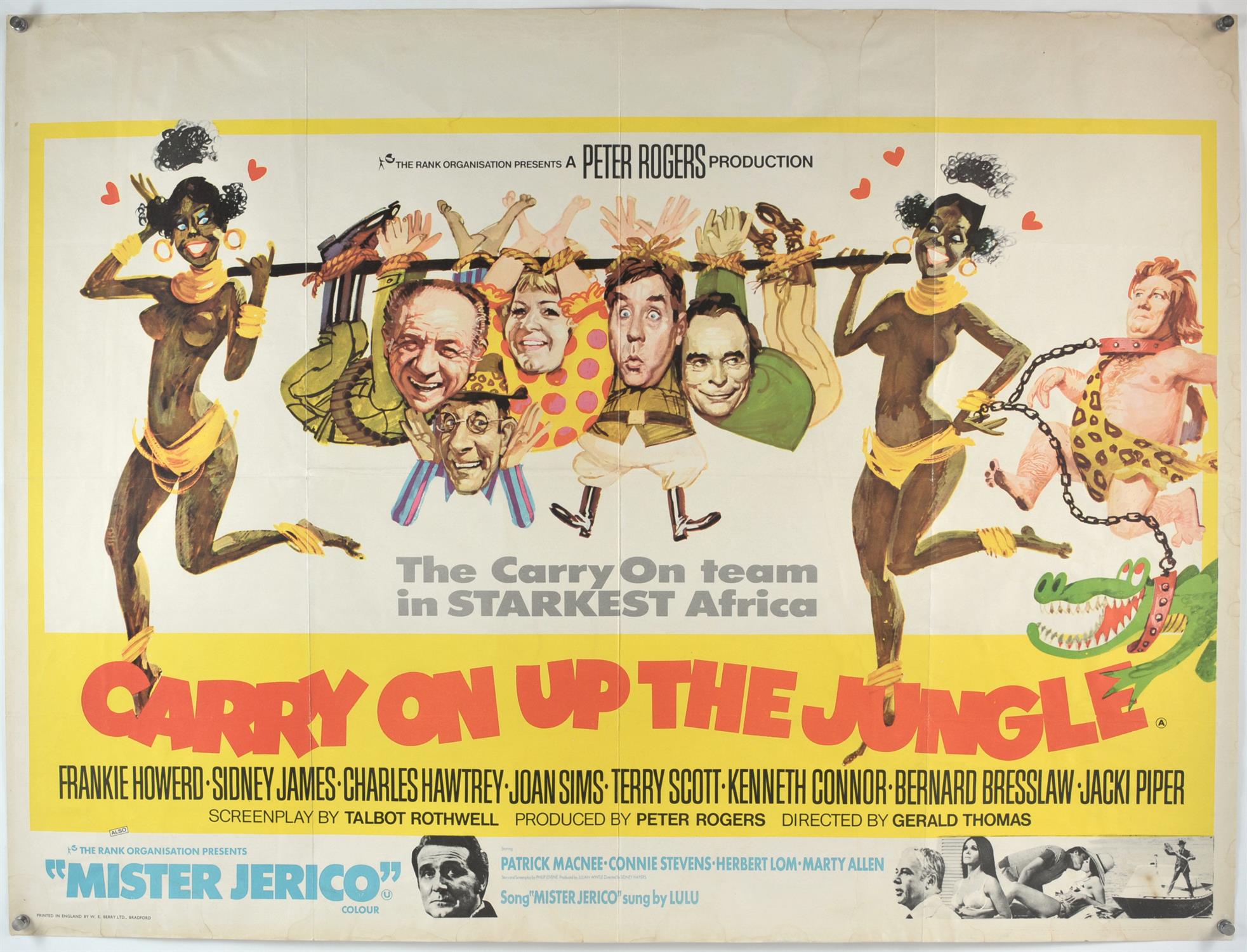 Carry On Up the Jungle (1970) British Quad film poster for the 19th in the British Carry On comedy