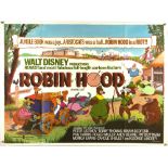 Robin Hood (1973), British Quad Film Poster for the Disney film, 30 x 40 inches, folded