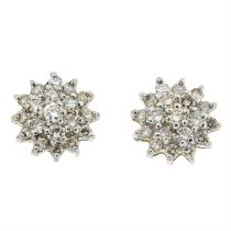 9ct gold diamond cluster earrings
