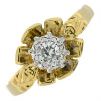 Mid 20th century 18ct gold diamond ring