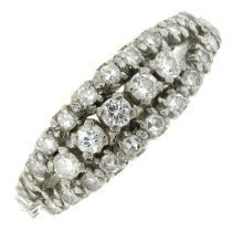 18ct gold diamond crossover ring