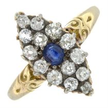 Victorian gold sapphire & diamond ring