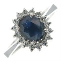 Sapphire & diamond cluster ring