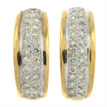 9ct gold diamond half hoop earrings