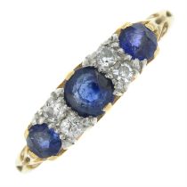 Sapphire & diamond dress ring