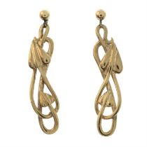 9ct gold foliate earrings