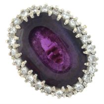 Amethyst & diamond ring