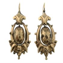 Victorian 9ct gold drop earrings