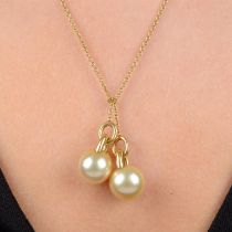 18ct gold cultured pearl necklace, Mikimoto