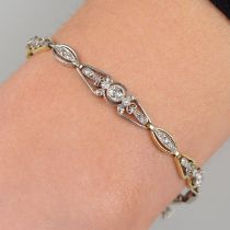 Early 20th c. platinum & gold diamond bracelet