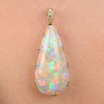 Opal and diamond pendant