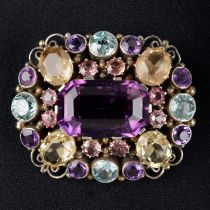 Multi-gem brooch, attributed to Dorrie Nossiter