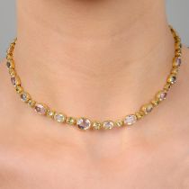 Early 20th century 15ct gold gem necklace