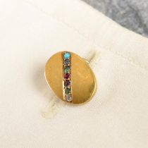 Victorian gold 'dearest' acrostic gem cufflinks