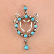 Victorian gem & enamel pendant