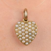 Victorian gold split pearl heart pendant