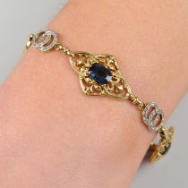Early 20th c. sapphire & diamond bracelet