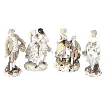 Four Dresden figures