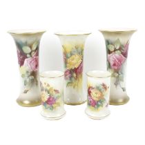 Five Royal Worcester vases