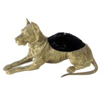 Gilt metal pin cushion in the form of a German Shepherd dog