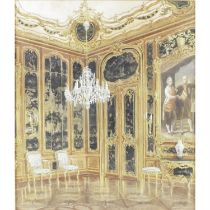 Watercolour interior of the Imperial Palace, Vienna