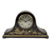 1930s Chinoiserie lacquered Napoleon hat clock