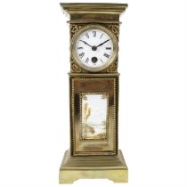 Small novelty brass longcase clock