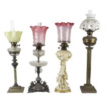 Collection of oil lamps and fittings