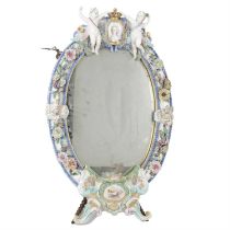 Encrusted mirror in the style of Meissen