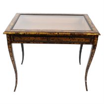 A tortoiseshell veneered bijouterie table