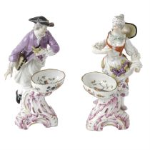 Pair of Berlin (KPM) sweetmeat figures