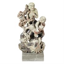 Chinese carved and painted soapstone figure.