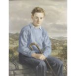 Claude Harrison oil on board portrait of a shepherd