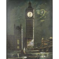 Victorian oil painting clock picture