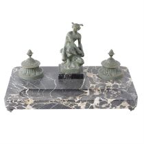 Victorian desk stand with figure of Fedele