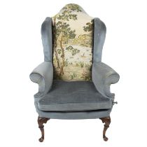 Georgian style wingback armchair with needlepoint back