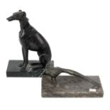 Bronze dog and pheasant desk weight